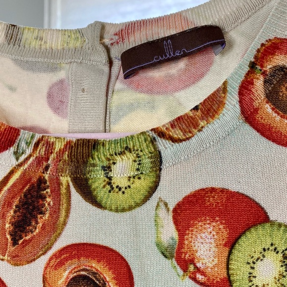 Cullen Fruit Print Sleeveless Sweater S/M - Picture 3 of 6